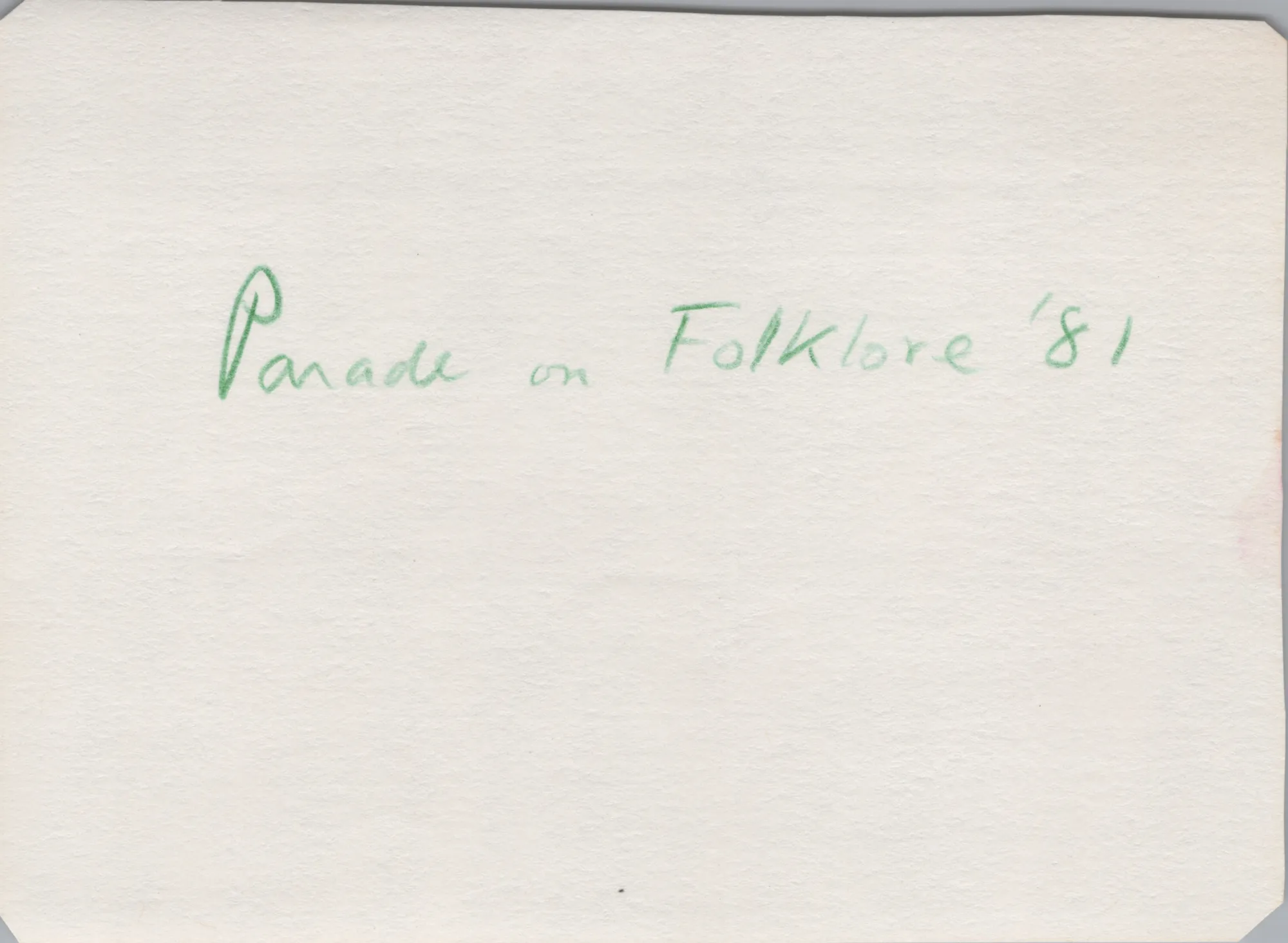 1981 Summer Folklore Parade